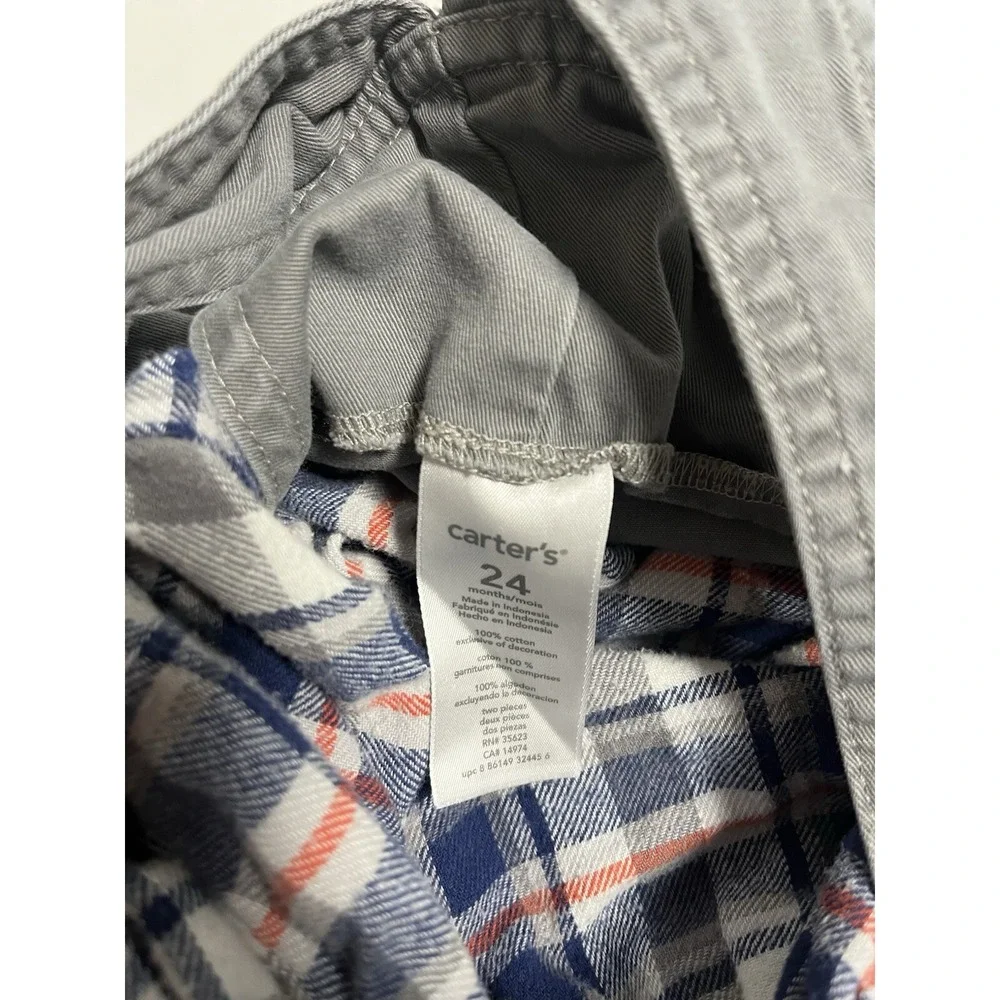 Carters Overalls size 24 months flannel shirt Healthtex brand‎